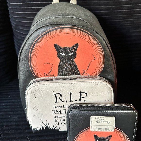 Disney Loungefly Black Cat Backpack and Wallet Set - Picture 1 of 1